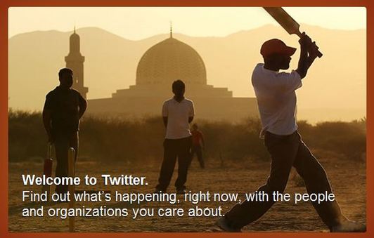The Twitter homepage image in question