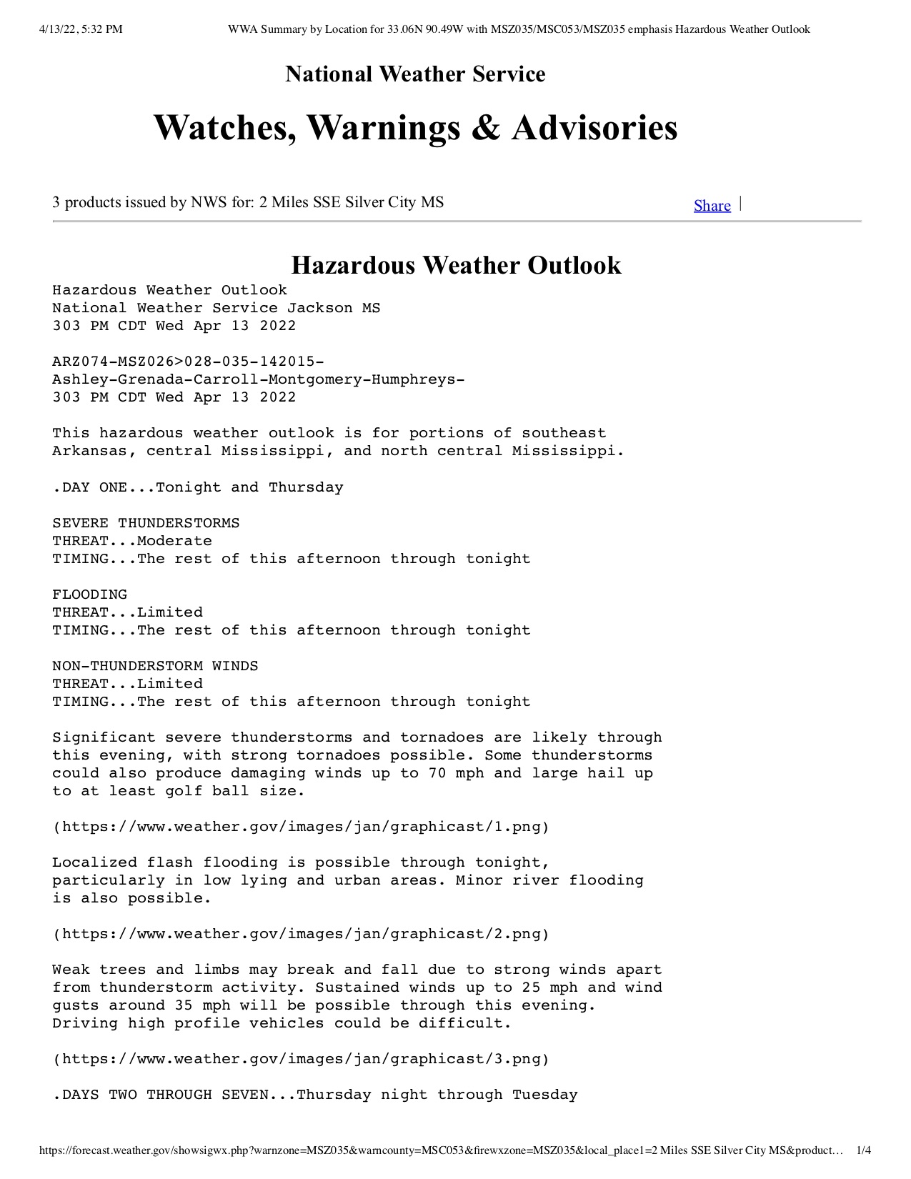 Storm Clouds in Central Mississippi Amid Severe Weather Warnings